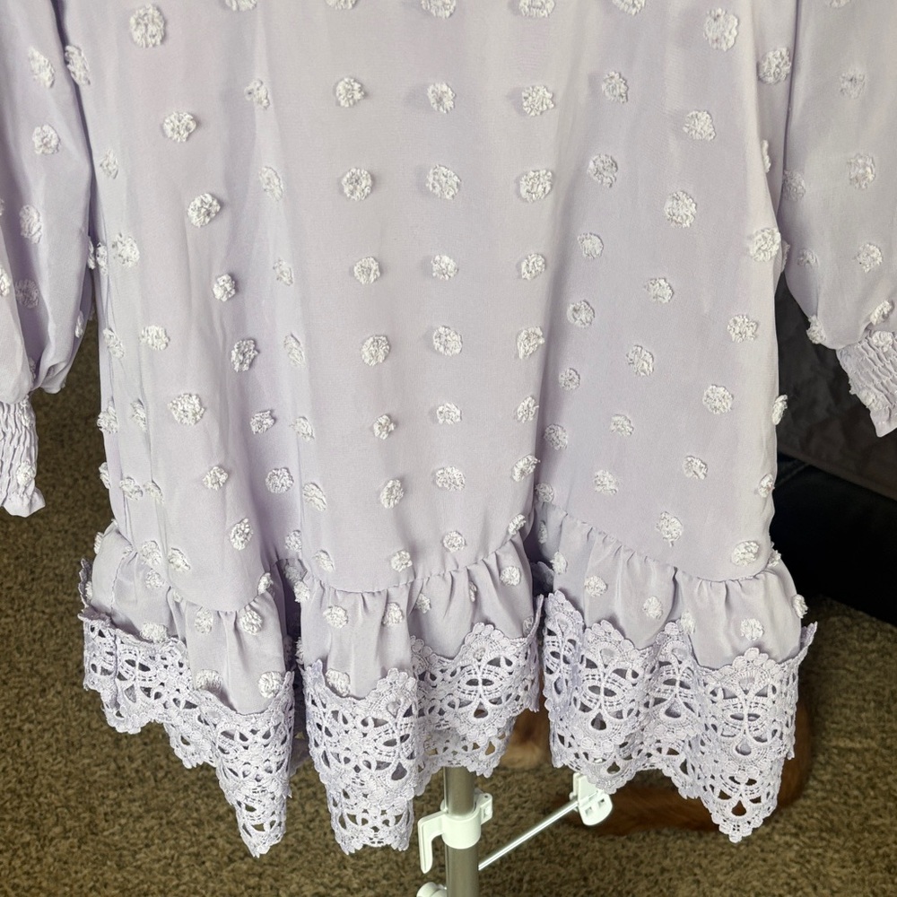 Simplee Apparel Lavender Lace Dress Spring - Picture 3 of 7